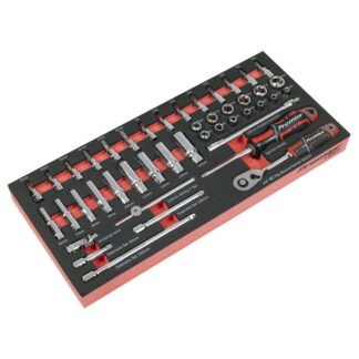 Sealey Premier Socket Set with Tool Tray 1/4IN Sq Drive 44pc (5054630516979) TBT40
