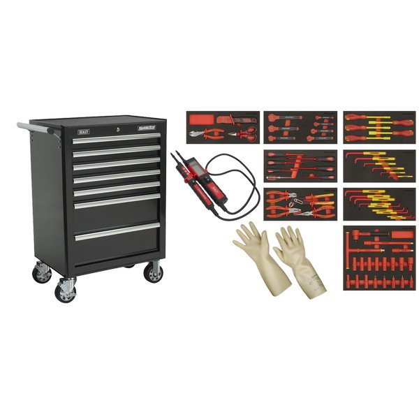 Sealey Rollcab 7 Drawer with Insulated Tool Kit 63pc (5054630333460) TBTECOMBO2