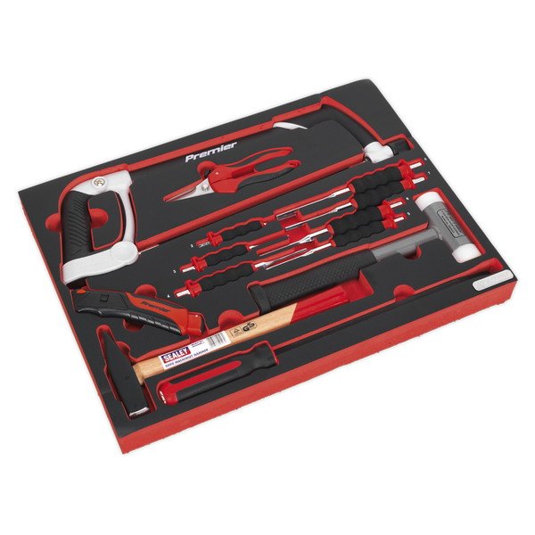 Sealey Premier Platinum Hacksaw, Hammers & Punch Kit with Tool Tray 13pc (5051747951419) TBTP06EU