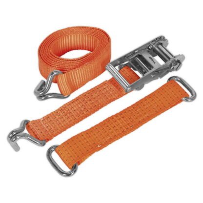Sealey Steel Wheel Car Transporter Ratchet Strap 50mm x 3m 4500kg Breaking Strength (5051747807495) TDRWS