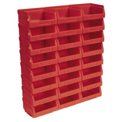 Sealey Plastic Storage Bin 105 x 85 x 55mm, Red - Pack of 24 (5051747557048) TPS124R