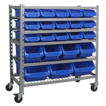 Sealey Mobile Bin Storage System with 22 Bins (5051747577039) TPS22