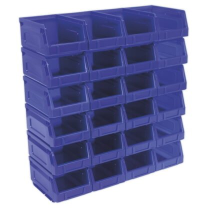 Sealey Plastic Storage Bin 105 x 165 x 85mm, Blue - Pack of 24 (5051747557079) TPS224B