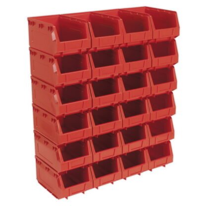 Sealey Plastic Storage Bin 150 x 240 x 130mm, Red - Pack of 24 (5051747557086) TPS324R