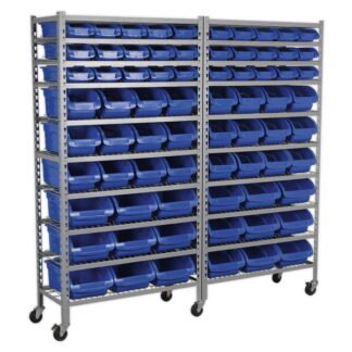 Sealey Mobile Bin Storage System with 72 Bins (5051747577237) TPS72