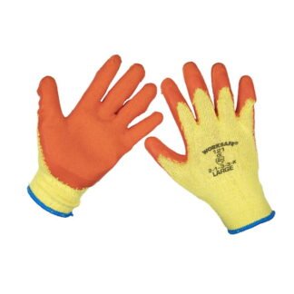 Sealey Worksafe® Super Grip Knitted Gloves with Latex Palm, Large - Pack of 6 Pairs (5055257206601) TSP121L/6