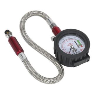Sealey Tyre Pressure Gauge & Tyre Tread Depth Gauge with Flexible Hose 0- 8bar(0- 120psi) (5024209695428) TSTPDG02