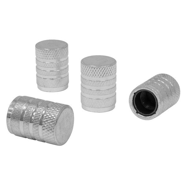 Sealey Aluminium Valve Cap 4pc - Silver Anodised (5054630549977) VCA4