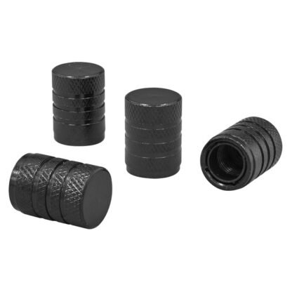 Sealey Aluminium Valve Cap 4pc - Black Anodised (5054630549960) VCB4