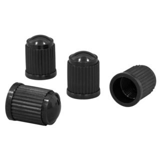 Sealey Plastic Valve Caps 4pc - Black (5054630549953) VCP4