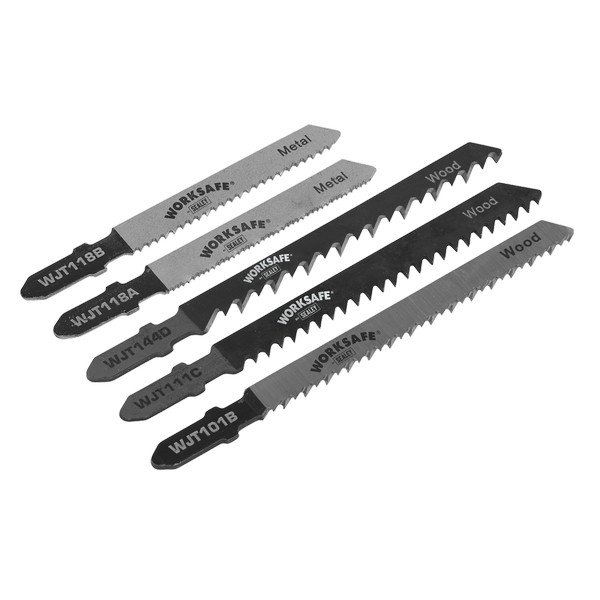 Sealey Worksafe® Assorted Jigsaw Blades - Pack of 5 (5055257205284) WJTASS