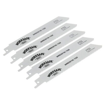 Sealey Worksafe® Reciprocating Saw Blade 150mm 10tpi - Pack of 5 (5055257205390) WRS3018/150