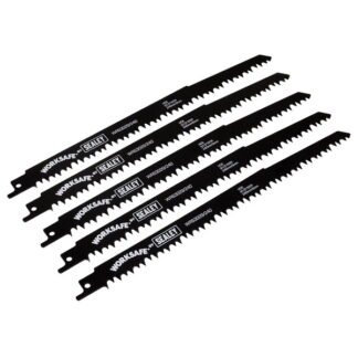 Sealey Reciprocating Saw Blade for Wood 240mm 5tpi - Pack of 5 (5055257205314) WRS3029/240