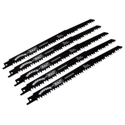 Sealey Reciprocating Saw Blade for Wood 240mm 5tpi - Pack of 5 (5055257205314) WRS3029/240