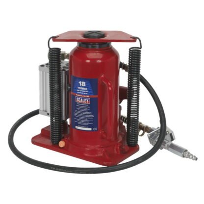 Sealey Air Operated Hydraulic Bottle Jack 18 Tonne (5054511095005) YAJ18S