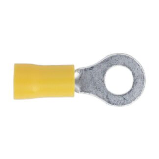 Sealey Easy- Entry Ring Terminal 6.4mm (1/4 ), Yellow - Pack of 100 (5054511012781) YT19