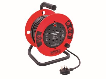 Faithfull 20M Cable Reel 13A XMS25CR20M