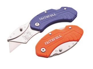 Faithfull Folding Hi-Vis Utility Knife XMS25UTILHV