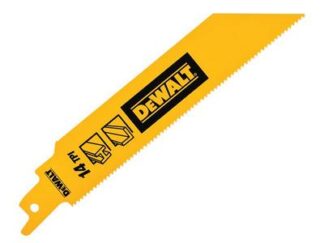 Dewalt Bi-Metal 1in High Metal Reciprocating Blade 152mm x 14 TPI (Pack 5) (5054905250324) DEWDT90385QZ
