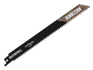 Faithfull S1122HF Bi-Metal Sabre Saw Blade Demolition 200mm 10 TPI (Pack 5) (5023969318561) FAISBS1122HF