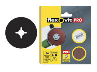 Flexovit Aluminium Oxide Fibre Disc 125mm Fine 80G (Pack 3) (3157625554566) FLV27538