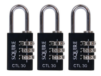 Squire Toughlock Re-Codeable Black Combination Padlock 30mm (Pack of 3) (5012245022438) HSQCTL30TR