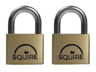 Squire LN5T Lion Brass Padlocks 5-Pin 50mm Twin Pack (5012245009781) HSQLN5T
