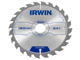 Irwin Construction Circular Saw Blade 180 x 30mm x 24T ATB (5706918971955) IRW1897195