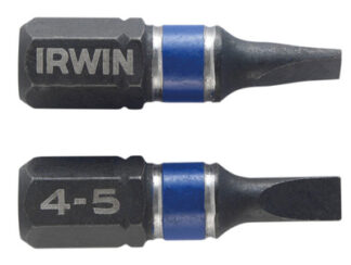 Irwin Impact Screwdriver Bits Slotted 4.5 x 25mm (Pack 2) (5706919233649) IRW1923364