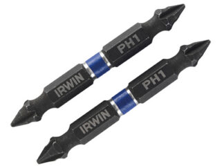 Irwin Impact Double-Ended Screwdriver Bits Phillips PH1 60mm (Pack 10) (5706919233731) IRW1923373