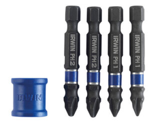 Irwin Phillips/Pozidriv Impact Magnetic Screwdriver Bit Set, 5 Piece (5706919234165) IRW1923416