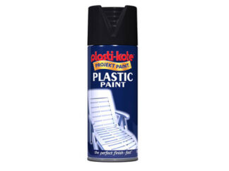 Plastikote Plastic Paint Spray Black Gloss 400ml (5055018107703) PKT10606