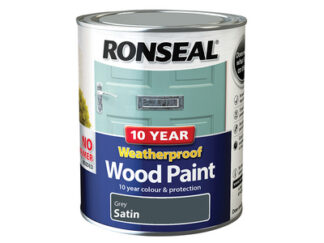 Ronseal 10 Year Weatherproof Wood Paint Grey Satin 750ml (5010214887897) RSL38789