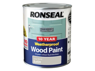 Ronseal 10 Year Weatherproof Wood Paint Grey Stone Satin 750ml (5010214887910) RSL38791