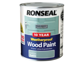 Ronseal 10 Year Weatherproof Wood Paint Duck Egg Blue Satin 750ml (5010214887927) RSL38792