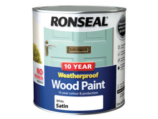 Ronseal 10 Year Weatherproof Wood Paint White Satin 2.5 litre (5010214887958) RSL38795