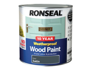 Ronseal 10 Year Weatherproof Wood Paint Grey Satin 2.5 litre (5010214887965) RSL38796