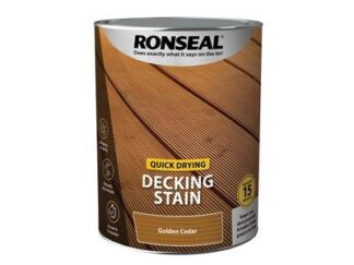 Ronseal Quick Drying Decking Stain Golden Cedar 5 litre (5010214890811) RSLQDDSGC5L