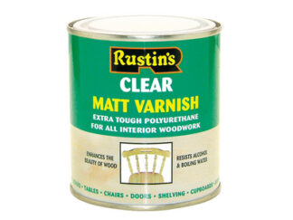Rustins Polyurethane Varnish Matt Clear 1 litre (5015332430048) RUSPVMCL1L