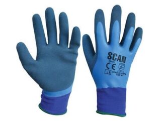 Scan Waterproof Latex Gloves - M (Size 8) (5023969318325) SCAGLOLATWPM